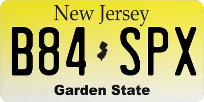 NJ license plate B84SPX