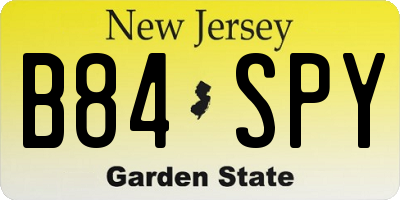 NJ license plate B84SPY