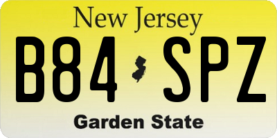 NJ license plate B84SPZ