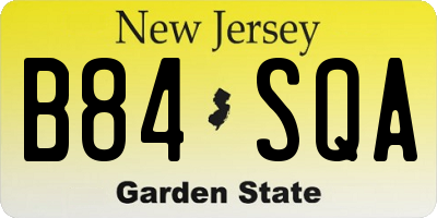 NJ license plate B84SQA