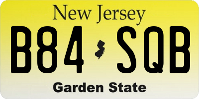 NJ license plate B84SQB