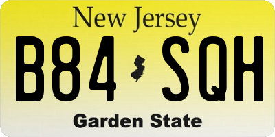 NJ license plate B84SQH