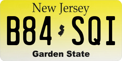NJ license plate B84SQI