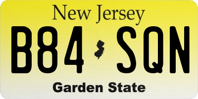 NJ license plate B84SQN