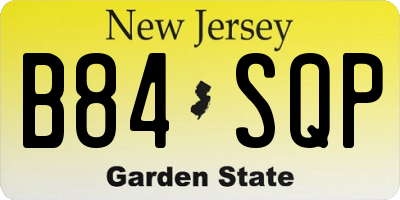 NJ license plate B84SQP