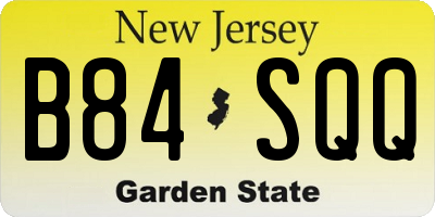 NJ license plate B84SQQ