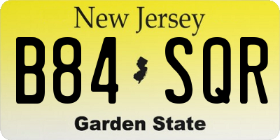 NJ license plate B84SQR