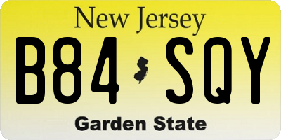 NJ license plate B84SQY