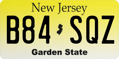 NJ license plate B84SQZ