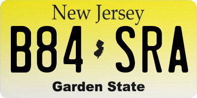 NJ license plate B84SRA