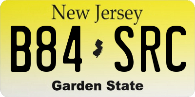 NJ license plate B84SRC