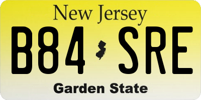 NJ license plate B84SRE