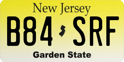 NJ license plate B84SRF