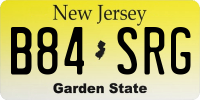 NJ license plate B84SRG
