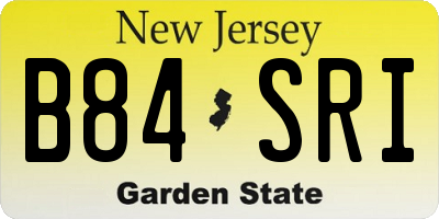 NJ license plate B84SRI