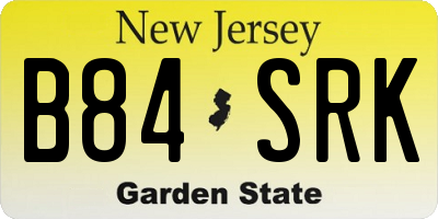 NJ license plate B84SRK
