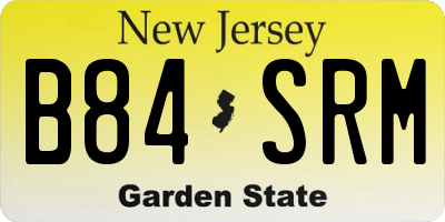 NJ license plate B84SRM