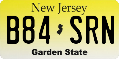 NJ license plate B84SRN