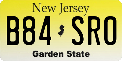 NJ license plate B84SRO