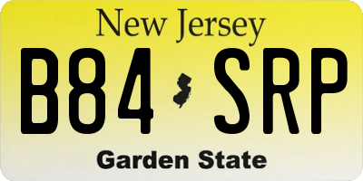 NJ license plate B84SRP