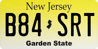 NJ license plate B84SRT