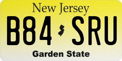 NJ license plate B84SRU