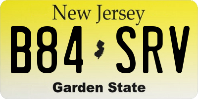 NJ license plate B84SRV
