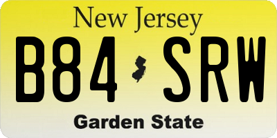 NJ license plate B84SRW