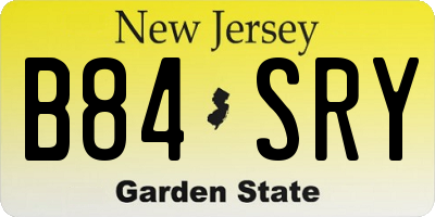 NJ license plate B84SRY