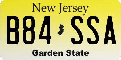 NJ license plate B84SSA