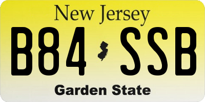 NJ license plate B84SSB