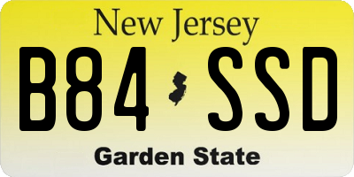 NJ license plate B84SSD
