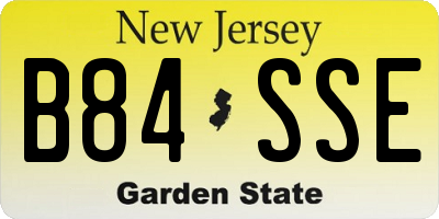 NJ license plate B84SSE