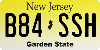 NJ license plate B84SSH