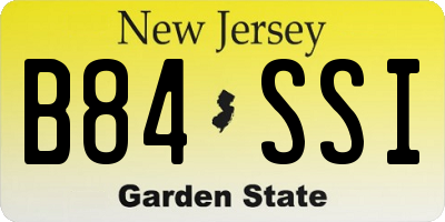 NJ license plate B84SSI