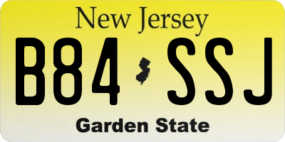 NJ license plate B84SSJ