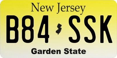NJ license plate B84SSK