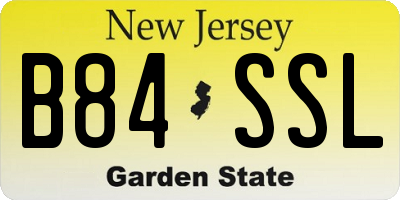 NJ license plate B84SSL
