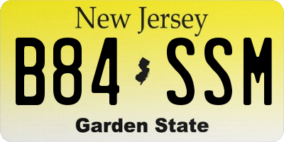 NJ license plate B84SSM