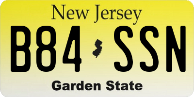 NJ license plate B84SSN