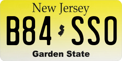 NJ license plate B84SSO