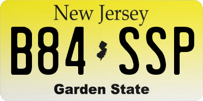 NJ license plate B84SSP