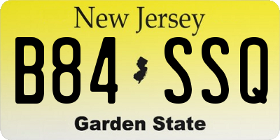 NJ license plate B84SSQ