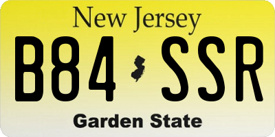 NJ license plate B84SSR