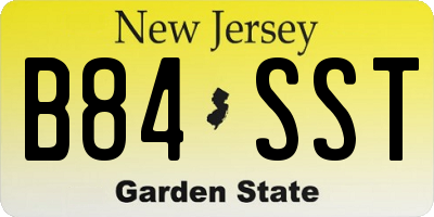 NJ license plate B84SST