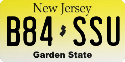 NJ license plate B84SSU