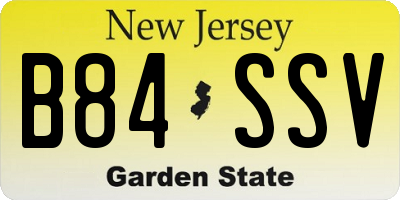 NJ license plate B84SSV