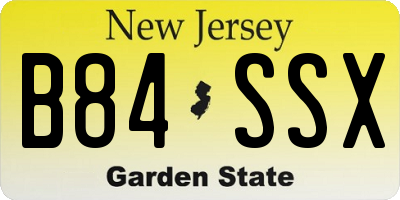 NJ license plate B84SSX