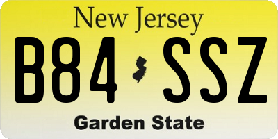 NJ license plate B84SSZ