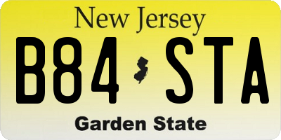 NJ license plate B84STA